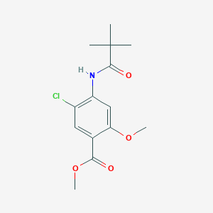 molecular formula C14H18ClNO4 B5578088 methyl 5-chloro-4-[(2,2-dimethylpropanoyl)amino]-2-methoxybenzoate 