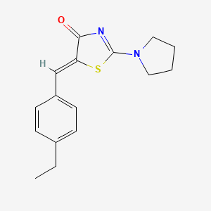 molecular formula C16H18N2OS B5578112 5-(4-ethylbenzylidene)-2-(1-pyrrolidinyl)-1,3-thiazol-4(5H)-one 