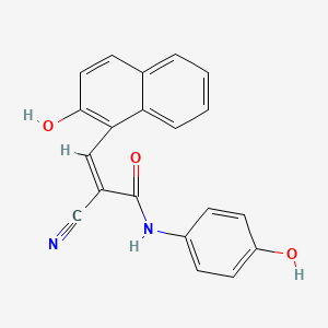 molecular formula C20H14N2O3 B5578116 2-cyano-3-(2-hydroxy-1-naphthyl)-N-(4-hydroxyphenyl)acrylamide 
