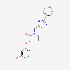 molecular formula C20H21N3O4 B5578129 N-乙基-2-(3-甲氧基苯氧基)-N-[(3-苯基-1,2,4-恶二唑-5-基)甲基]乙酰胺 