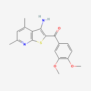 molecular formula C18H18N2O3S B5578154 (3-氨基-4,6-二甲基噻吩并[2,3-b]吡啶-2-基)(3,4-二甲氧基苯基)甲苯酮 