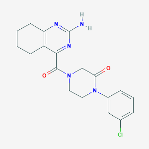 molecular formula C19H20ClN5O2 B5578157 4-[(2-amino-5,6,7,8-tetrahydro-4-quinazolinyl)carbonyl]-1-(3-chlorophenyl)-2-piperazinone 
