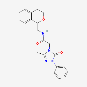 molecular formula C21H22N4O3 B5578197 N-(3,4-dihydro-1H-isochromen-1-ylmethyl)-2-(3-methyl-5-oxo-1-phenyl-1,5-dihydro-4H-1,2,4-triazol-4-yl)acetamide 