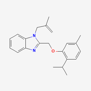 molecular formula C22H26N2O B5578223 2-[(2-isopropyl-5-methylphenoxy)methyl]-1-(2-methyl-2-propen-1-yl)-1H-benzimidazole 