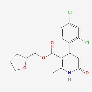 molecular formula C18H19Cl2NO4 B5578225 tetrahydro-2-furanylmethyl 4-(2,4-dichlorophenyl)-2-methyl-6-oxo-1,4,5,6-tetrahydro-3-pyridinecarboxylate 