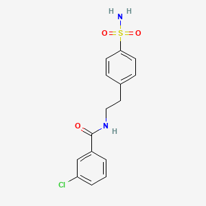 molecular formula C15H15ClN2O3S B5578232 N-{2-[4-(aminosulfonyl)phenyl]ethyl}-3-chlorobenzamide 