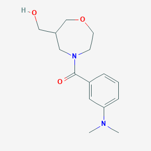 molecular formula C15H22N2O3 B5578246 {4-[3-(dimethylamino)benzoyl]-1,4-oxazepan-6-yl}methanol 