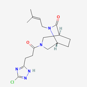 molecular formula C17H24ClN5O2 B5578252 (1S*,5R*)-3-[3-(3-氯-1H-1,2,4-三唑-5-基)丙酰]-6-(3-甲基-2-丁烯-1-基)-3,6-二氮杂双环[3.2.2]壬烷-7-酮 