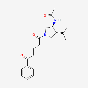 molecular formula C20H28N2O3 B5578273 N-[(3S*,4R*)-4-异丙基-1-(5-氧代-5-苯基戊酰)-3-吡咯烷基]乙酰胺 