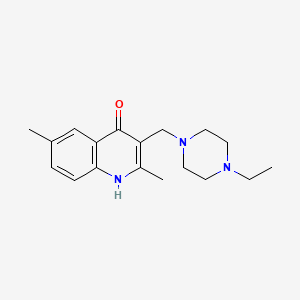 molecular formula C18H25N3O B5578277 3-[(4-ethyl-1-piperazinyl)methyl]-2,6-dimethyl-4-quinolinol 