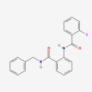 molecular formula C21H17FN2O2 B5578322 N-{2-[(benzylamino)carbonyl]phenyl}-2-fluorobenzamide CAS No. 6048-60-8