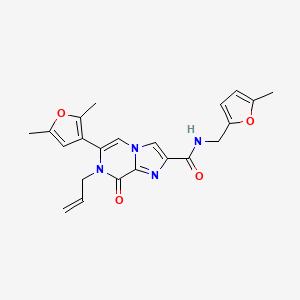 molecular formula C22H22N4O4 B5578344 7-allyl-6-(2,5-dimethyl-3-furyl)-N-[(5-methyl-2-furyl)methyl]-8-oxo-7,8-dihydroimidazo[1,2-a]pyrazine-2-carboxamide 
