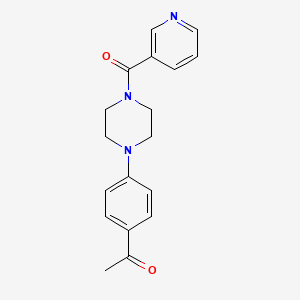 molecular formula C18H19N3O2 B5578357 1-{4-[4-(3-吡啶甲酰基)-1-哌嗪基]苯基}乙酮 CAS No. 124444-91-3