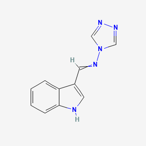 molecular formula C11H9N5 B5578374 N-(1H-indol-3-ylmethylene)-4H-1,2,4-triazol-4-amine 