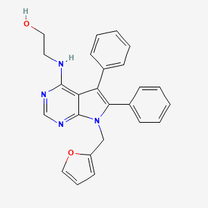 molecular formula C25H22N4O2 B5578392 2-{[7-(2-furylmethyl)-5,6-diphenyl-7H-pyrrolo[2,3-d]pyrimidin-4-yl]amino}ethanol 