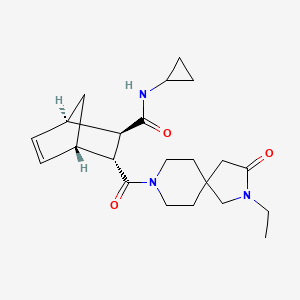 molecular formula C22H31N3O3 B5578420 (1R*,2R*,3R*,4S*)-N-环丙基-3-[(2-乙基-3-氧代-2,8-二氮杂螺[4.5]癸-8-基)羰基]二环[2.2.1]庚-5-烯-2-甲酰胺 