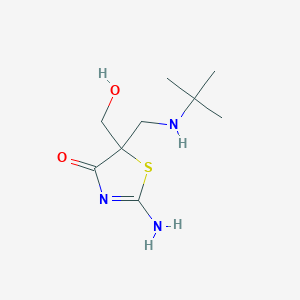 molecular formula C9H17N3O2S B5578429 2-氨基-5-[(叔丁基氨基)甲基]-5-(羟甲基)-1,3-噻唑-4(5H)-酮 