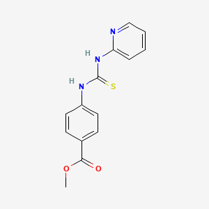 molecular formula C14H13N3O2S B5578431 methyl 4-{[(2-pyridinylamino)carbonothioyl]amino}benzoate 