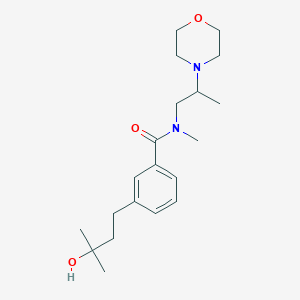 molecular formula C20H32N2O3 B5578452 3-(3-hydroxy-3-methylbutyl)-N-methyl-N-[2-(4-morpholinyl)propyl]benzamide 