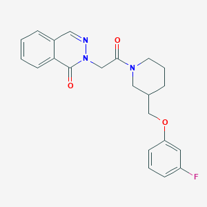molecular formula C22H22FN3O3 B5578460 2-(2-{3-[(3-氟苯氧基)甲基]-1-哌啶基}-2-氧代乙基)-1(2H)-酞嗪酮 