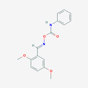 molecular formula C16H16N2O4 B5578463 2,5-二甲氧基苯甲醛 O-(苯胺羰基)肟 