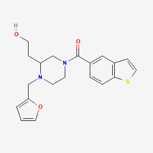 molecular formula C20H22N2O3S B5578466 2-[4-(1-benzothien-5-ylcarbonyl)-1-(2-furylmethyl)-2-piperazinyl]ethanol 