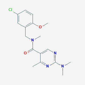 molecular formula C17H21ClN4O2 B5578508 N-(5-chloro-2-methoxybenzyl)-2-(dimethylamino)-N,4-dimethyl-5-pyrimidinecarboxamide 