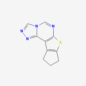 molecular formula C10H8N4S B5578513 9,10-dihydro-8H-cyclopenta[4,5]thieno[3,2-e][1,2,4]triazolo[4,3-c]pyrimidine 