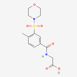 molecular formula C14H18N2O6S B5578515 N-[4-methyl-3-(4-morpholinylsulfonyl)benzoyl]glycine 