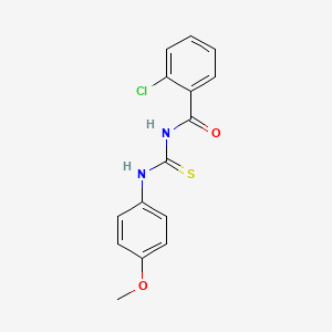 molecular formula C15H13ClN2O2S B5578527 2-chloro-N-{[(4-methoxyphenyl)amino]carbonothioyl}benzamide 