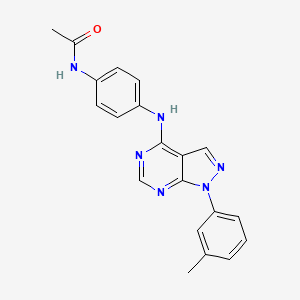 molecular formula C20H18N6O B5578562 N-(4-{[1-(3-methylphenyl)-1H-pyrazolo[3,4-d]pyrimidin-4-yl]amino}phenyl)acetamide 