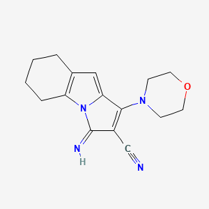 molecular formula C16H18N4O B5578589 3-imino-1-morpholin-4-yl-5,6,7,8-tetrahydro-3H-pyrrolo[1,2-a]indole-2-carbonitrile 