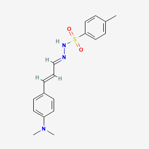molecular formula C18H21N3O2S B5578607 N'-{3-[4-(dimethylamino)phenyl]-2-propen-1-ylidene}-4-methylbenzenesulfonohydrazide 