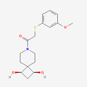 molecular formula C17H23NO4S B5578626 (1R*,3S*)-7-{[(3-methoxyphenyl)thio]acetyl}-7-azaspiro[3.5]nonane-1,3-diol 