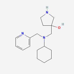 molecular formula C17H27N3O B5578635 3-{[cyclohexyl(2-pyridinylmethyl)amino]methyl}-3-pyrrolidinol dihydrochloride 