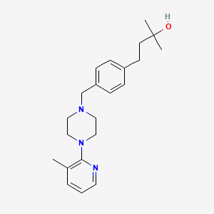 molecular formula C22H31N3O B5578640 2-甲基-4-(4-{[4-(3-甲基-2-吡啶基)-1-哌嗪基]甲基}苯基)-2-丁醇 
