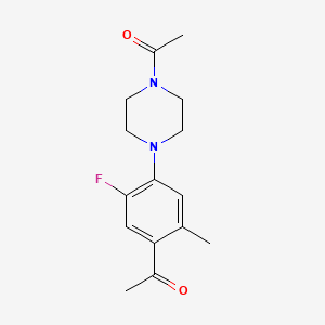 molecular formula C15H19FN2O2 B5578696 1-[4-(4-acetyl-1-piperazinyl)-5-fluoro-2-methylphenyl]ethanone 