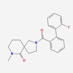 molecular formula C22H23FN2O2 B5578700 2-[(2'-氟联苯-2-基)羰基]-7-甲基-2,7-二氮杂螺[4.5]癸烷-6-酮 