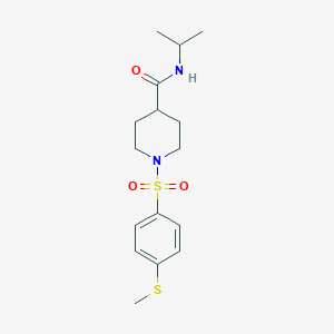 molecular formula C16H24N2O3S2 B5578708 N-isopropyl-1-{[4-(methylthio)phenyl]sulfonyl}-4-piperidinecarboxamide 
