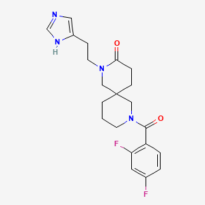 molecular formula C21H24F2N4O2 B5578712 8-(2,4-difluorobenzoyl)-2-[2-(1H-imidazol-4-yl)ethyl]-2,8-diazaspiro[5.5]undecan-3-one 