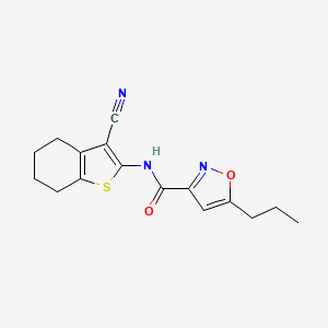 molecular formula C16H17N3O2S B5578721 N-(3-cyano-4,5,6,7-tetrahydro-1-benzothien-2-yl)-5-propyl-3-isoxazolecarboxamide 