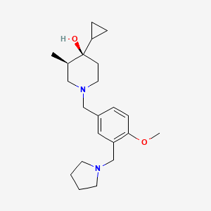 molecular formula C22H34N2O2 B5578744 (3R*,4R*)-4-cyclopropyl-1-[4-methoxy-3-(pyrrolidin-1-ylmethyl)benzyl]-3-methylpiperidin-4-ol 