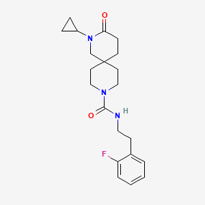 molecular formula C21H28FN3O2 B5578755 2-环丙基-N-[2-(2-氟苯基)乙基]-3-氧代-2,9-二氮杂螺[5.5]十一烷-9-甲酰胺 