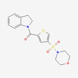 molecular formula C17H18N2O4S2 B5578769 1-{[4-(4-morpholinylsulfonyl)-2-thienyl]carbonyl}indoline 