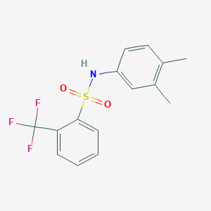 molecular formula C15H14F3NO2S B5578780 N-(3,4-dimethylphenyl)-2-(trifluoromethyl)benzenesulfonamide 