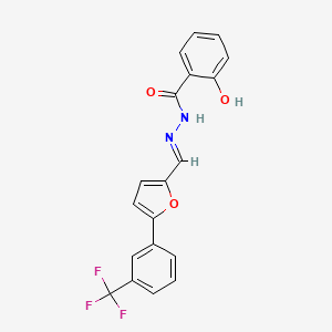molecular formula C19H13F3N2O3 B5578808 2-hydroxy-N'-({5-[3-(trifluoromethyl)phenyl]-2-furyl}methylene)benzohydrazide 