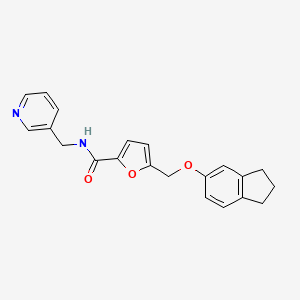 molecular formula C21H20N2O3 B5578814 5-[(2,3-二氢-1H-茚-5-氧基)甲基]-N-(3-吡啶基甲基)-2-呋喃酰胺 
