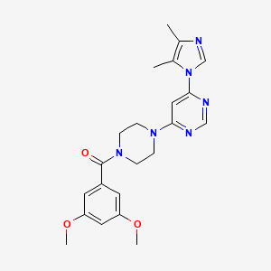 molecular formula C22H26N6O3 B5578836 4-[4-(3,5-dimethoxybenzoyl)-1-piperazinyl]-6-(4,5-dimethyl-1H-imidazol-1-yl)pyrimidine 