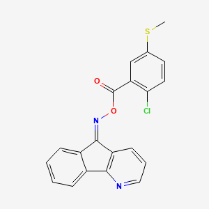molecular formula C20H13ClN2O2S B5578838 5H-吲哚并[1,2-b]吡啶-5-酮 O-[2-氯-5-(甲硫基)苯甲酰]肟 