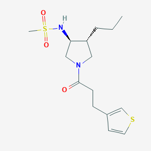 molecular formula C15H24N2O3S2 B5578864 N-{(3S*,4R*)-4-丙基-1-[3-(3-噻吩基)丙酰基]-3-吡咯烷基}甲磺酰胺 